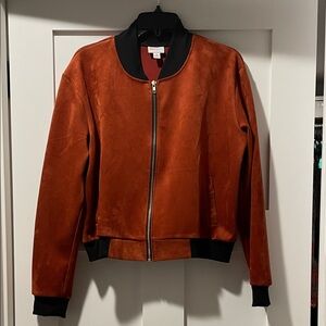 LuLaRoe Burnt Orange Stevie Bomber Jacket - size small